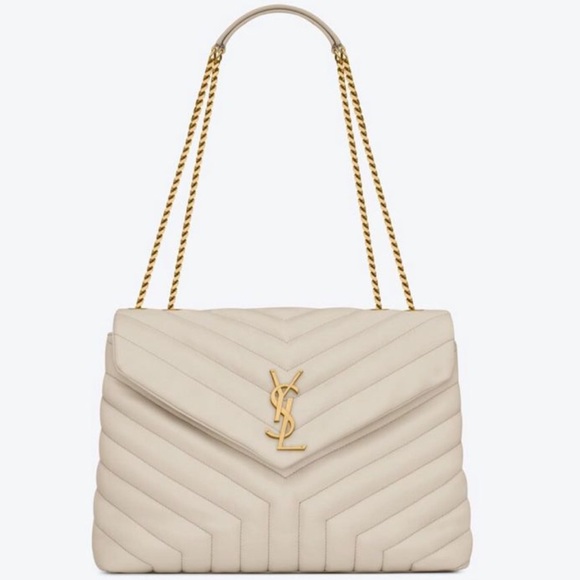 Brand New! YSL Saint Laurent LOULOU MEDIUM BAG IN MATELASSÉ "Y" Blanc Vintage! - Picture 3 of 16